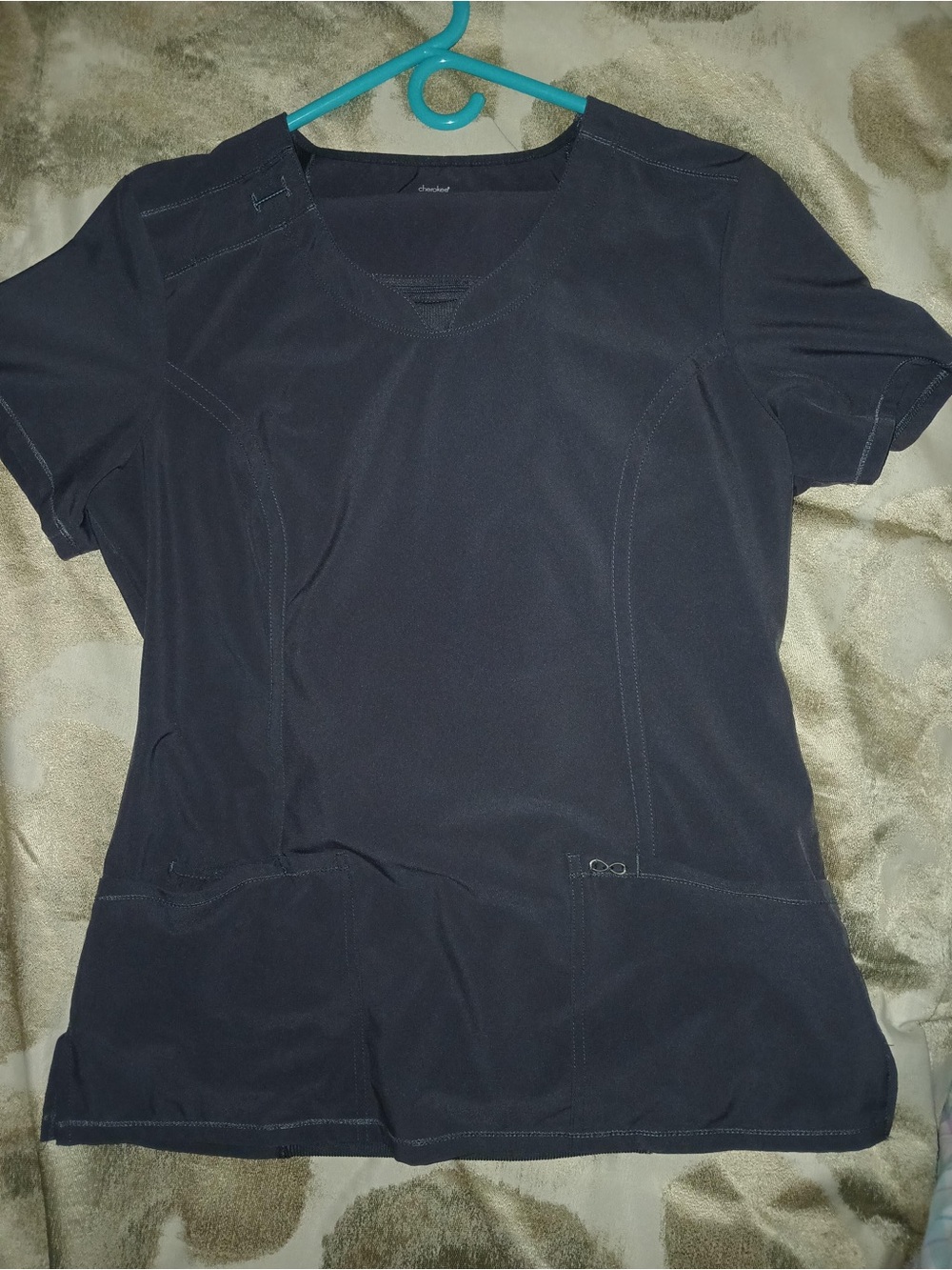 Cherokee Infinity CK865A V-Neck Scrub Top Pewter Gray M